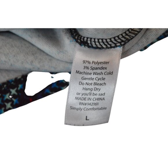 LuLaRoe Cassie Womens Skirt L Blue Paisley Floral Cross Stitch Print Spring Casu - Picture 4 of 6